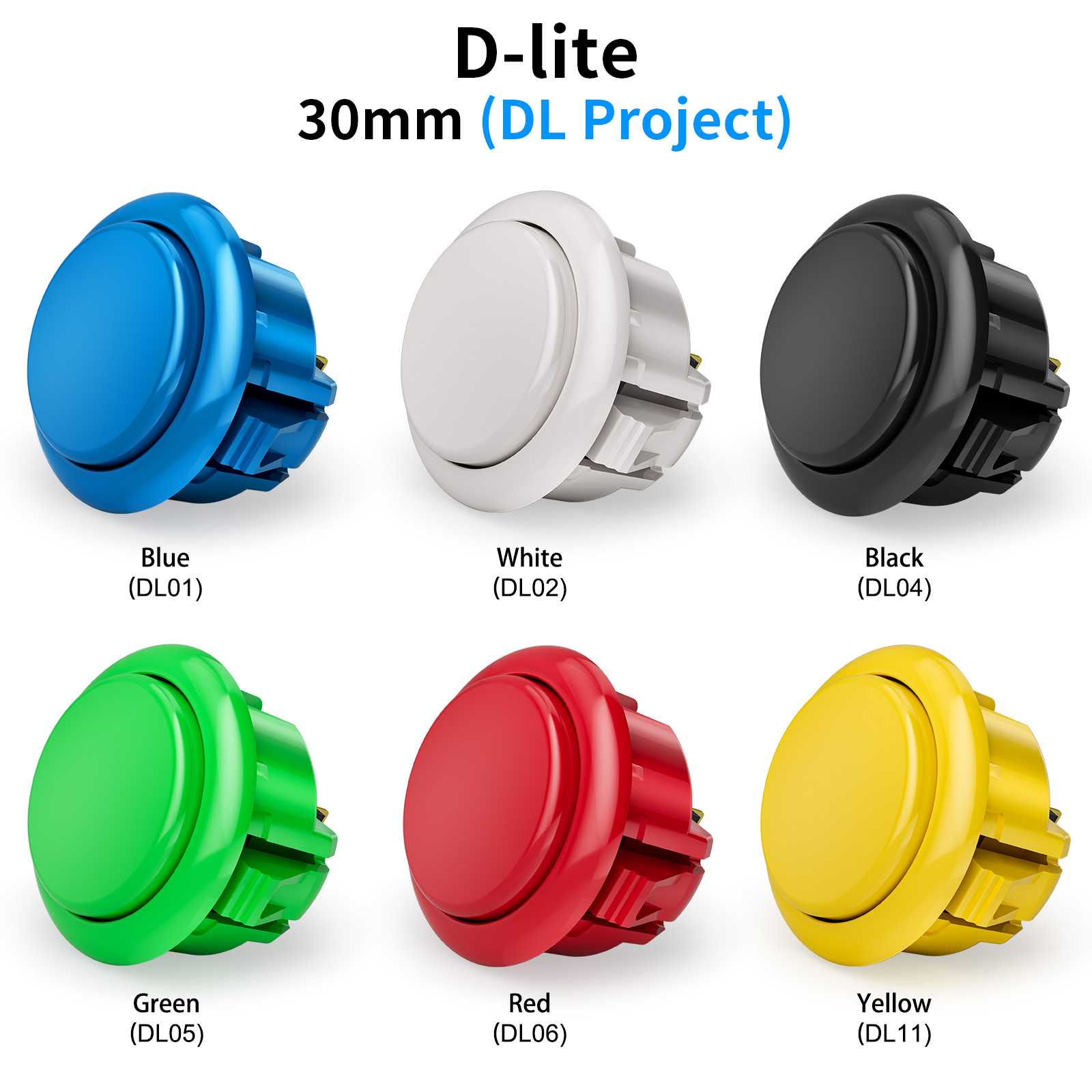 Arcade Buttons 24Mm 30Mm Snap In - QANBA D-lite أزرار الأركيد المفاجئة في