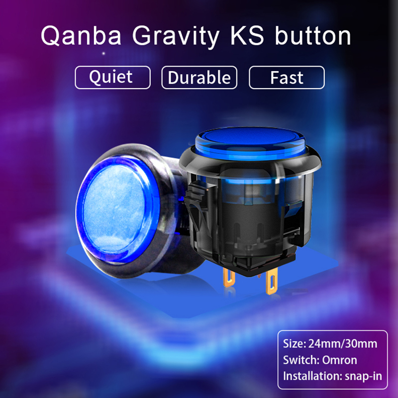 أزرار أركيد QANBA Gravity KS م - مراجعة Arcade Buttons 24Mm 30Mm Snap In وسعره